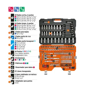 15691 / JD-217MP Truper Juego 217 herramientas 1/4