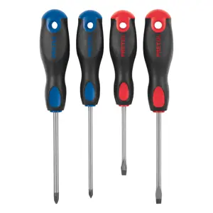 20218 / JD-4BP Juego de 4 desarmadores mango Comfort Grip, Pretul