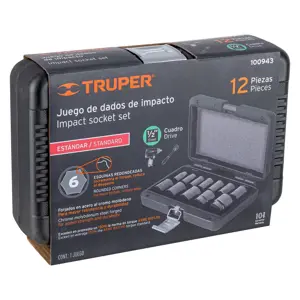 Truper Juego de 12 dados cuadro 1/2