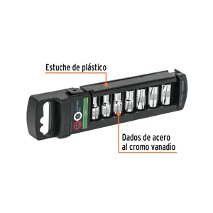 Juego de 7 dados torx cuadro 1/4