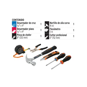 14651 / JGO-CAS6X Juego de 6 herramientas caseras, Truper