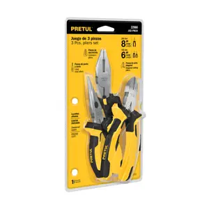 22966 / JGO-PIN3X Juego de 3 pinzas 3 mango Comfort Grip, Pretul