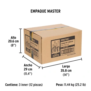 Juego de 4 pinzas, mangos de PVC, Pretul