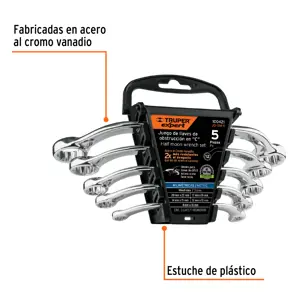 Truper Juego de 5 llaves pulidas de obstrucción en 
