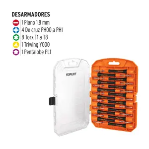14205 / JOY-15 Juego con 15 desarmadores de precisión, Truper