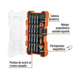 Truper Desarmador de precisión con 16 puntas intercambiables