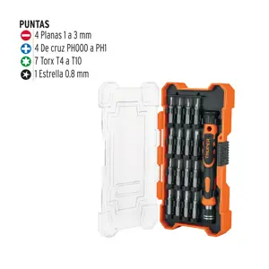 Truper Desarmador de precisión con 16 puntas intercambiables