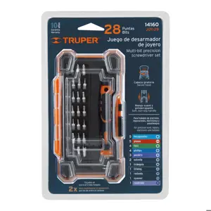 Truper Desarmador de precisión con 28 puntas intercambiables