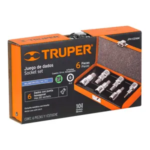 13926 / JPH-1/2X6M Truper Juego de 6 dados cuadro 1/2