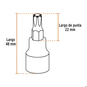 Juego de 7 dados punta hexagonal std, cuadro 3/8