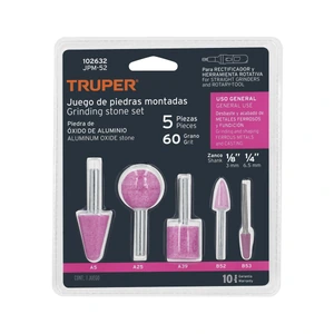 Truper Juego de 5 piedras montadas zanco 1/4