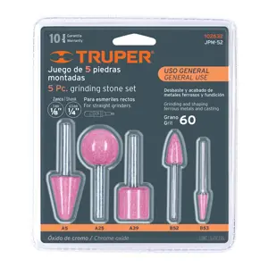 Truper Juego de 5 piedras montadas zanco 1/4