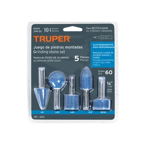 Truper Juego de 5 piedras montadas zanco 1/4