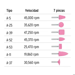 Juego de 7 piedras montadas zanco 1/4