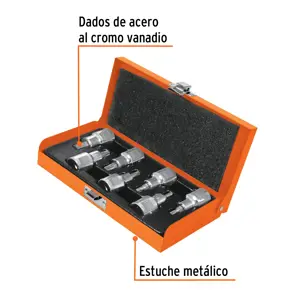 Truper Juego de 7 dados cuadro 1/2