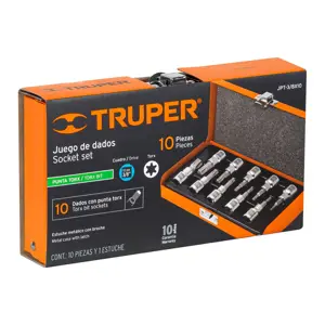 13976 / JPT-3/8X10 Truper Juego de 10 dados cuadro 3/8