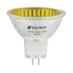 Lámpara de halógeno amarillo 50 W tipo MR16 en caja, Volteck