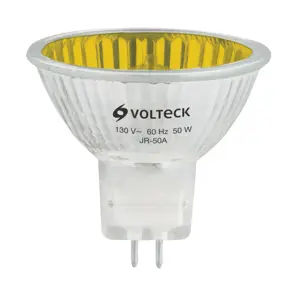 47256 / JR-50A Lámpara de halógeno amarillo 50 W tipo MR16 en caja, Volteck