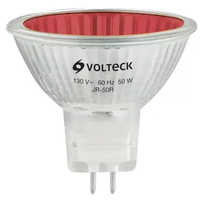 Lámpara de halógeno rojo 50 W tipo MR16 en caja, Volteck