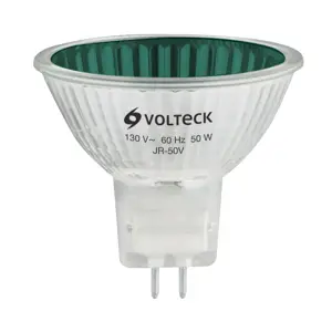 Lámpara de halógeno verde 50 W tipo MR16 en caja, Volteck