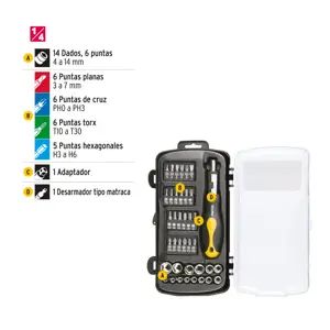 Juego de 39 herramientas 1/4