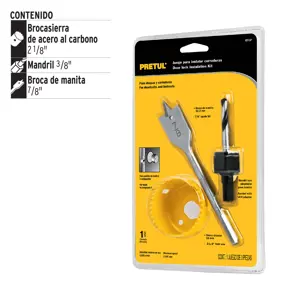 23549 / KIT-3P Juego de 3 piezas para instalar cerraduras, Pretul