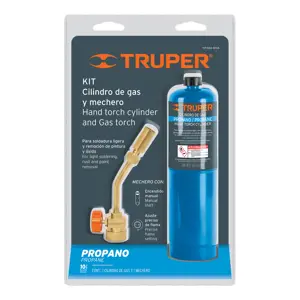 18076 / KIT-GAS-400A Kit de mechero y cilindro de gas propano de 400 g, azul
