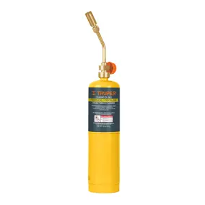 18077 / KIT-GAS-400N Kit de mechero y cilindro de gas propileno de 400g, amarillo