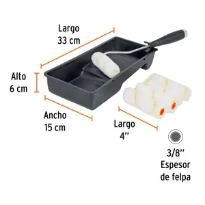 Truper Kit de rodillo para pintar, 4