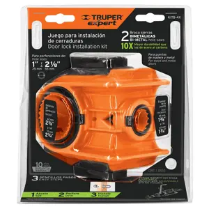 11877 / KITB-4X Juego de 4 piezas para instalar cerraduras, Truper Expert