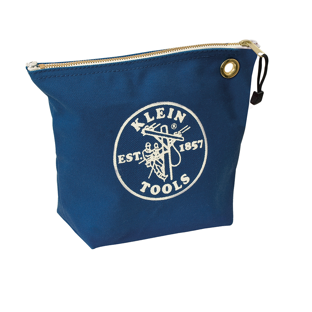 KLEINTOOLS-5539BLU / 5539BLU Bolsa con cierre relámpago, portaherramientas de lona azul para consumibles