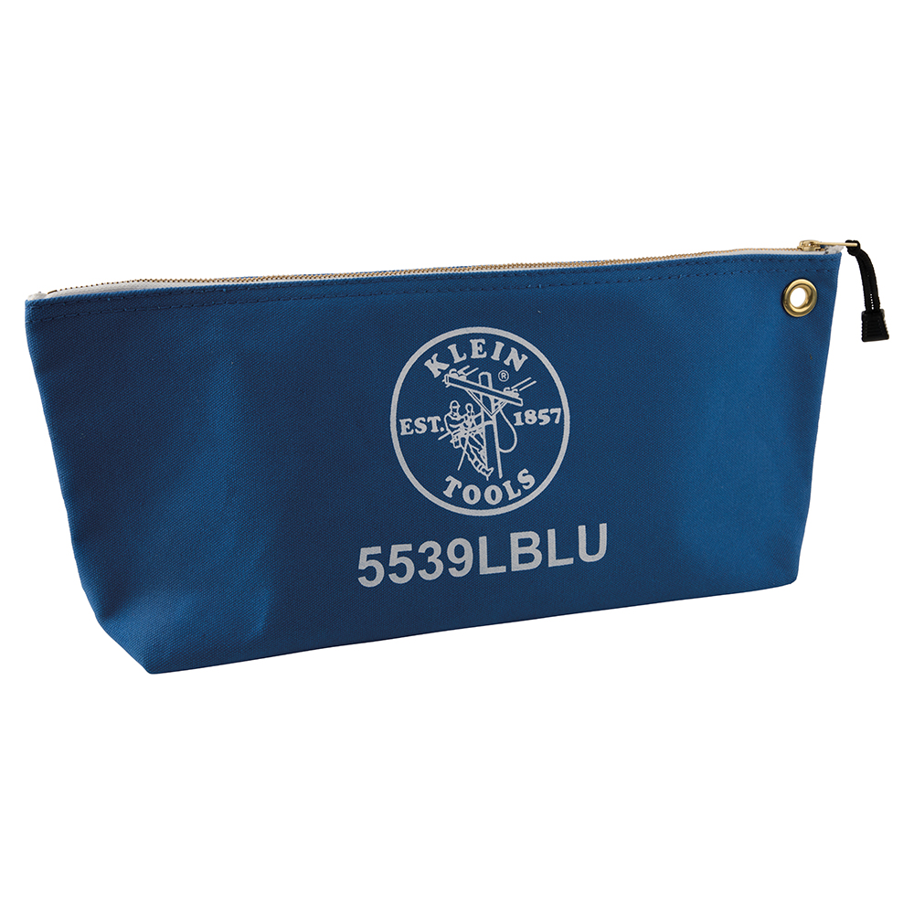 KLEINTOOLS-5539LBLU / 5539LBLU Bolsa con cierre relámpago, portaherramientas grande de 45,7 cm de lona azul