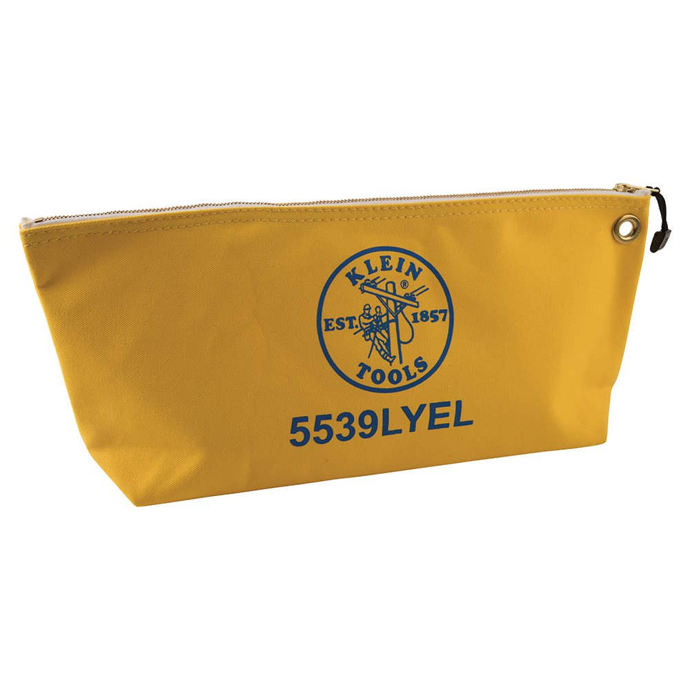KLEINTOOLS-5539LYEL / 5539LYEL Bolsa con cierre relámpago, portaherramientas grande de 45,7 cm de lona amarilla