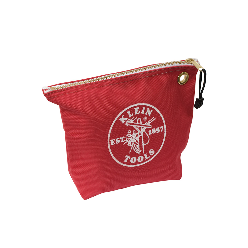 KLEINTOOLS-5539RED / 5539RED Bolsa con cierre relámpago, portaherramientas de 25,4 cm de lona roja