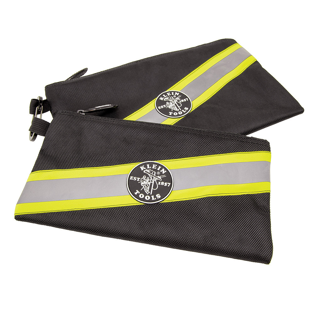 KLEINTOOLS-55599 / 55599 Bolsas con cierre relámpago, portaherramientas de alta visibilidad, paquete de 2 unidades
