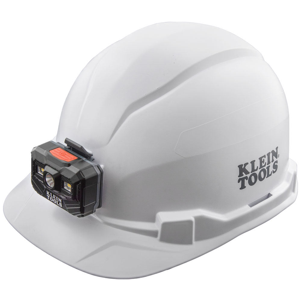 KLEINTOOLS-60107RL / 60107RL Casco de seguridad tipo cachucha blanco sin ventilación con luz frontal recargable