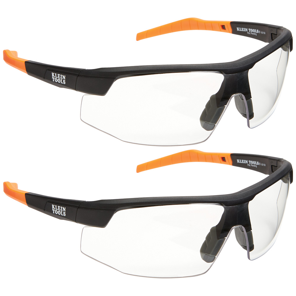Gafas de seguridad estándar, cristales transparentes, paquete de 2 unidades
