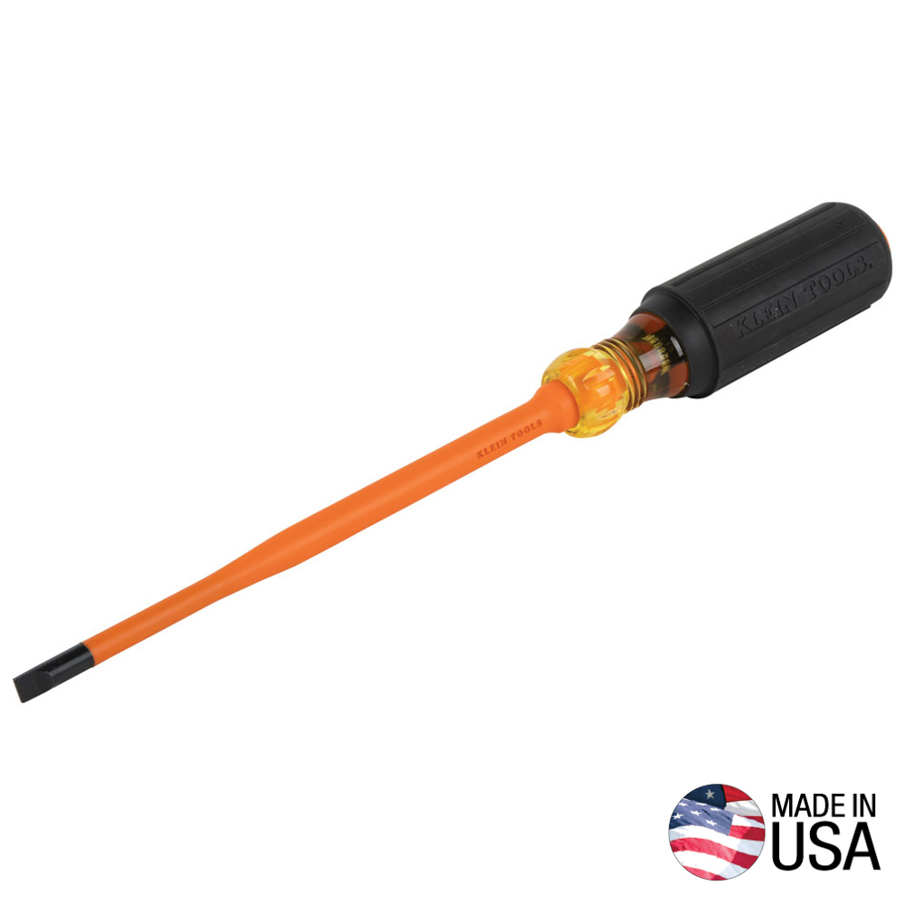 Desarmador de 15,2 cm con aislamiento y punta cabinet delgada de 1000 V de 0,6 cm