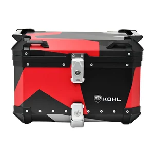 BAUL TRASERO MOTOCICLETA KOHL Q5 ALUMINIO NGO/GRS/ROJ 50 LTS
