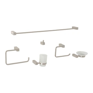 44333 / KUA-7000N Juego de 6 accesorios para baño, satín, FOSET KUBO