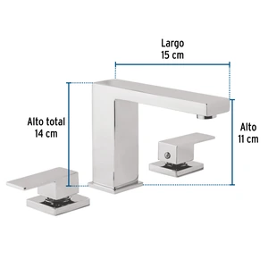 Mezcladora para lavabo taladros separados, cromo, FOSET KUBO