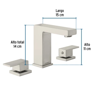 Mezcladora para lavabo taladros separados, satín, FOSET KUBO