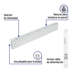 Lámpara de emergencia de 120 Leds 1000 lm recargable Volteck