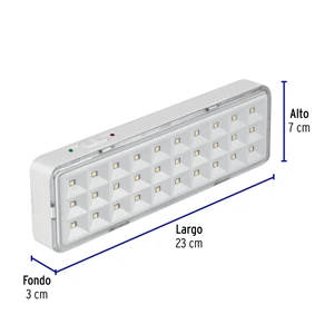 Lámpara de emergencia de 30 Leds, 220 lm recargable, Volteck