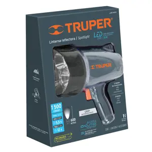 12986 / LARE-1500X Lámpara recargable de LED 1500 lm alta potencia, Truper