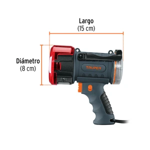 Linterna reflectora LED 2000 lm, recargable, TRUPER