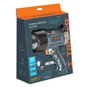 Linterna reflectora LED 300 lm recargable, TRUPER