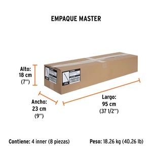 Truper Hacha labor entera 2-1/2 lb, mango de fibra de vidrio 36