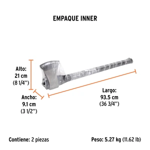 Truper Hacha labor entera 3-1/2 lb, mango de fibra de vidrio 36
