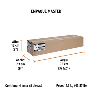 Hacha labor entera 3 lb, mango de fibra de vidrio 36